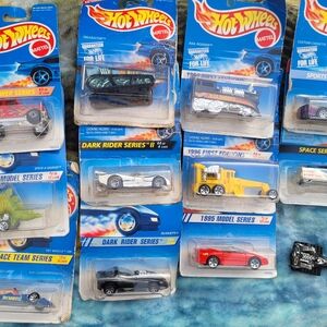 Mattel Hot Wheels Die-Cast Cars Collection - Blue, Black, Red, Yellow